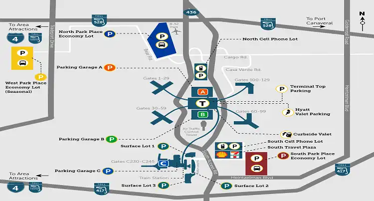 Orlando International Airport Parking Map