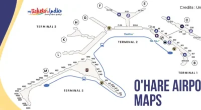 o hare airport map chicago