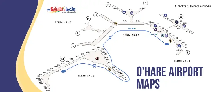 o hare airport map chicago