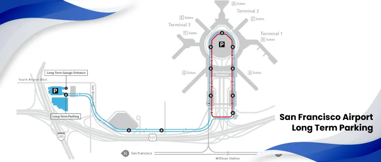 San Francisco Airport Long Term Parking - MAP