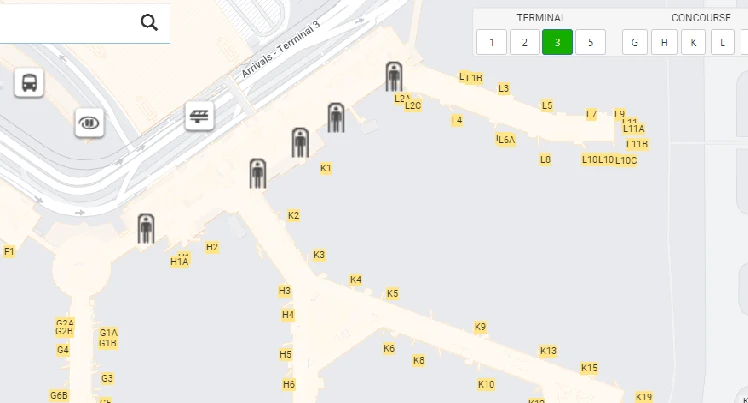 Chicago O'Hara airport map Terminal 3