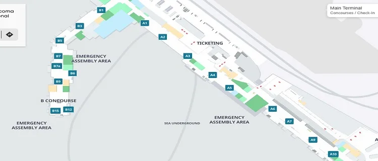 Concourse A and Concourse B Map