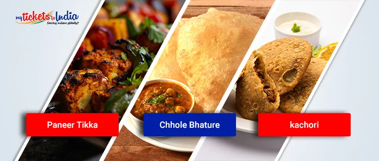 Paneer Tikka+Chole Bhature +Paratha RollsKathi Rolls+Kachori